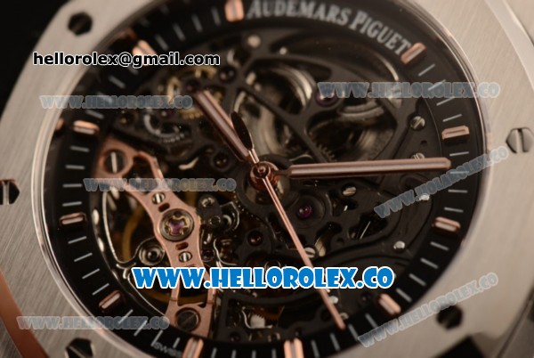 Audemars Piguet Royal Oak Skeleton Asia 2813 Automatic Steel Case with Skeleton Dial White Stick Markers and Steel Bracelet - Click Image to Close